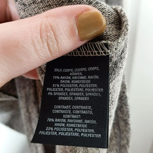 Anthropologie COA Brushed Fleece Asymmetrical Tunic in Gray Confetti sz XS - Picture 7 of 9